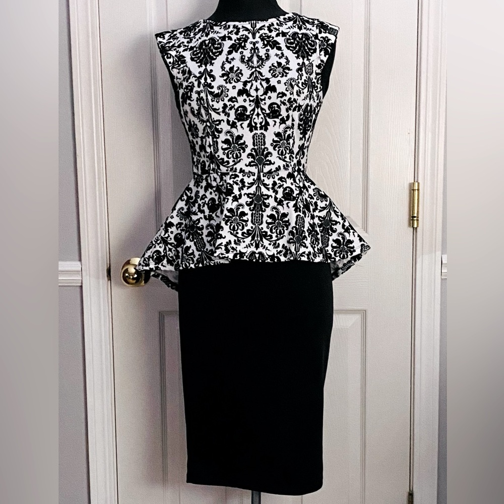 Black & White Peplum Top Dress